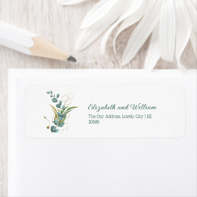 Mariage d'illustration Eucalyptus Adresse de retou (En situation)
