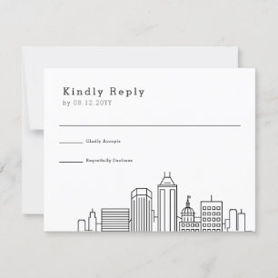 Mariage d'Indianapolis   Stylisé Skyline RSVP