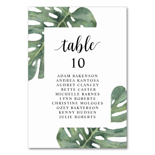 Mariage Dîner, Monstera Invités de la carte de siè (Par défaut)