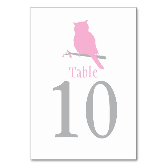 Mariage d'oiseau blanc rose des numéros de table d (Dos)