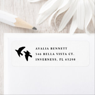 Mariage d'Oiseaux blancs noirs modernes Adresse de