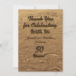 Mariage d'or 50e anniversaire Merci Note