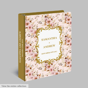 Mariage d'or Blush moderne 3 anneau Classeur