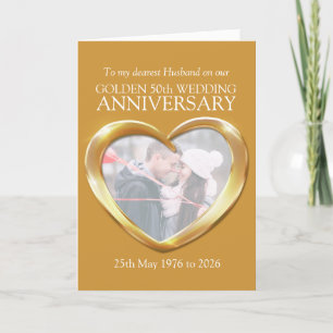 Mariage d'or carte mari photo anniversaire