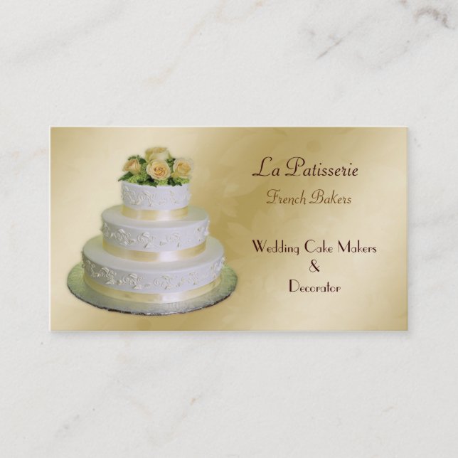 mariage d'or fabricants de gâteaux carte de visite (Devant)