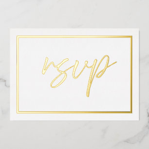 Mariage d'or moderne RSVP Foil Invitation