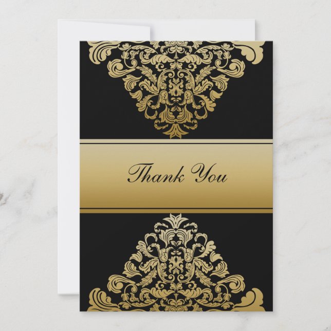 mariage d'or noir Merci Cartes (Devant)
