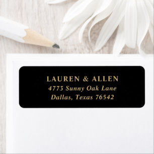 Mariage d'or noir minimaliste moderne Adresse de r