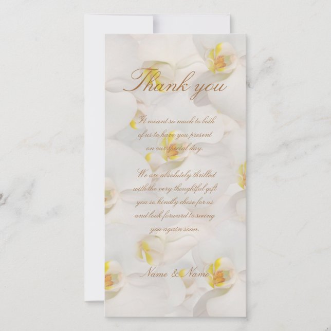 Mariage d'orchidée merci blanc classe (Devant)