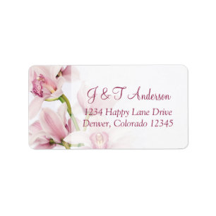 Mariage d'orchidée rose Cymbidium Étiquettes de ad