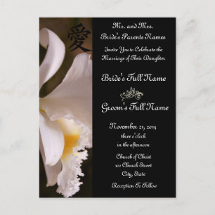 Mariage d'orchidées blanches invitations et faveur