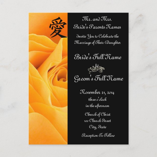 Mariage d'orchidées blanches invitations et faveur (Devant)