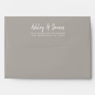 Mariage Dove Grey Enveloppe d'adresse de retour