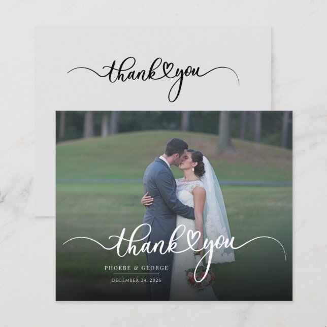 Mariage du budget - Carte de remerciements à la ma (Devant / Derrière)
