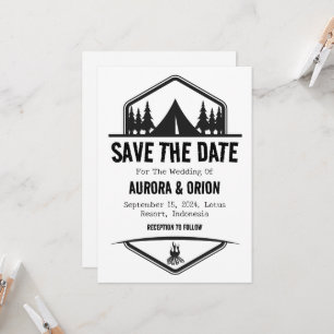 mariage du camping enregistrer les cartes de date