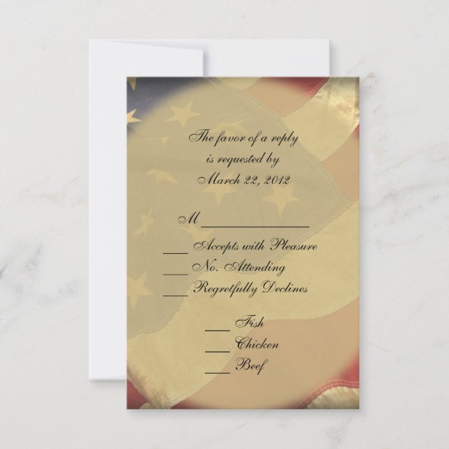 Mariage du drapeau américain RSVP (Devant)