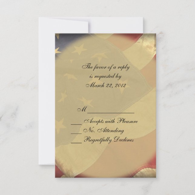 Mariage du drapeau américain RSVP (Devant)
