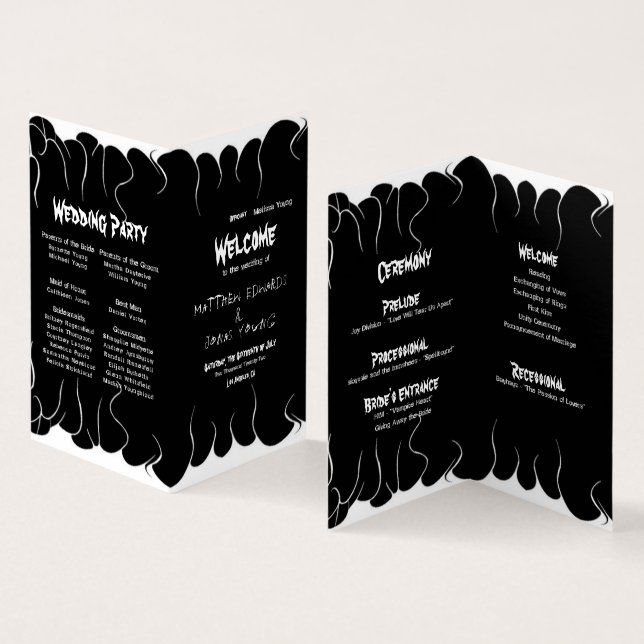 Mariage du programme de la cérémonie des feux noir (Inside and Outside)
