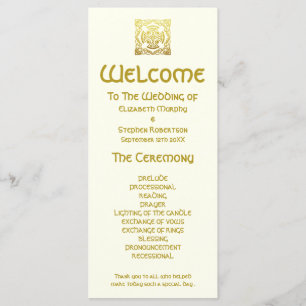 Mariage Élégant Celtique Or   Programme de Cérémon