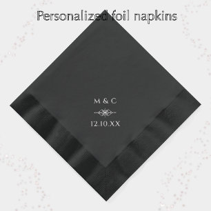 Mariage Élégant Diamant Monogramme & Date Couple