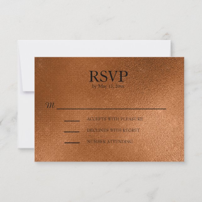 Mariage élégant en cuivre RSVP (Devant)