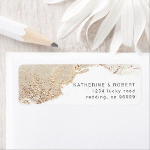 mariage élégant en or texturé Adresse de retour La