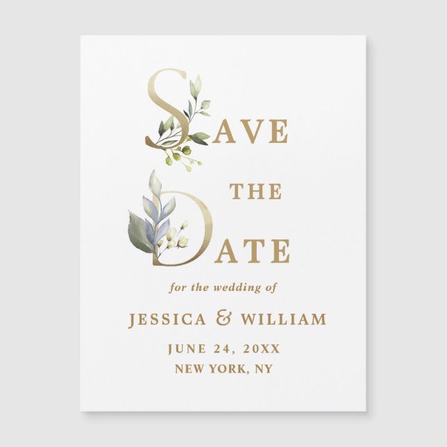 Mariage élégant Enregistrer la date Carte magnétiq (Devant)