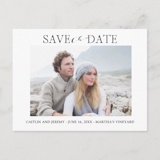 Mariage élégant Enregistrer la date Carte postale  (Devant)