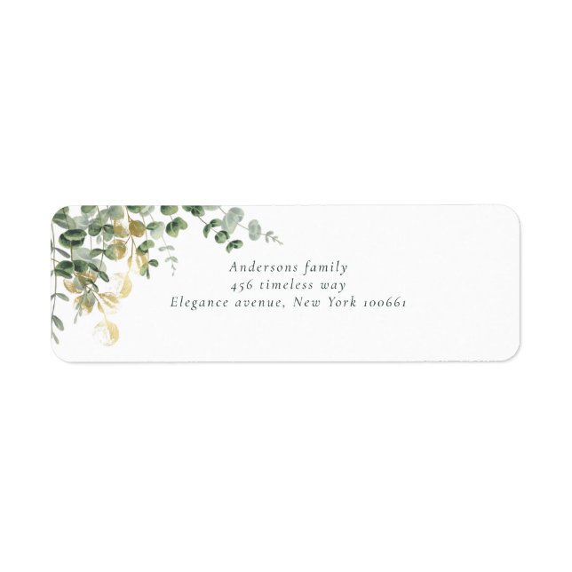 Mariage élégant eucalyptus vert or  (Devant)