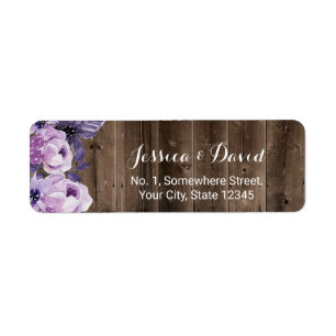 Mariage élégant floral pourpre rustique de grang