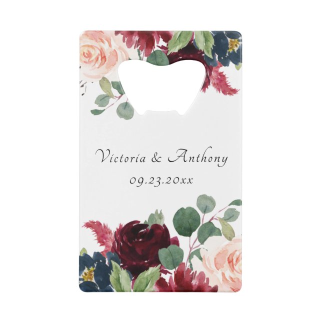 Mariage élégant floral rose blush de Bourgogne ave (Devant)