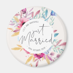 Mariage Élégant Juste Marié Magnet Frigo