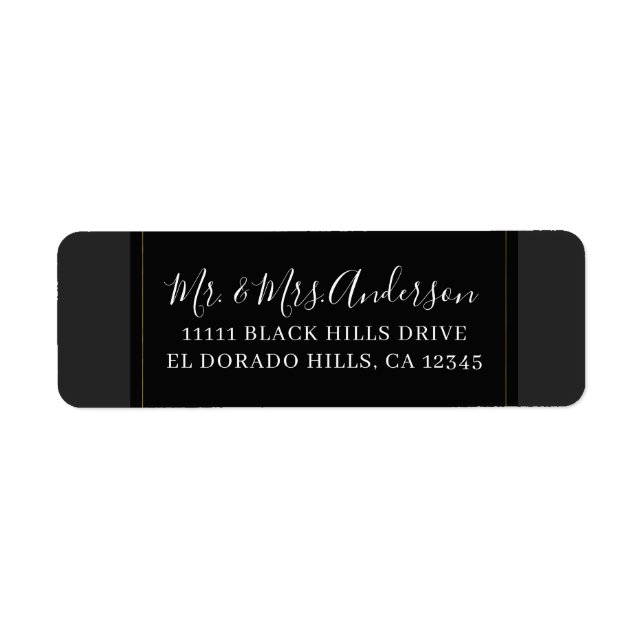 Mariage Élégant Minimal Moderne Gris Noir Or (Devant)