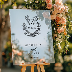 Mariage Élégant Minimaliste avec Colombes Botaniqu