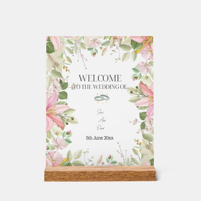 Mariage élégant moderne Accueil (Recto)