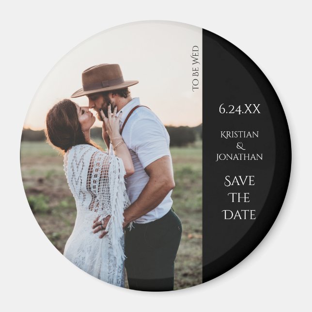 Mariage élégant moderne Enregistrer la date Magnet (Devant)