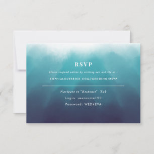 Mariage élégant peint bleu océan en ligne RSVP