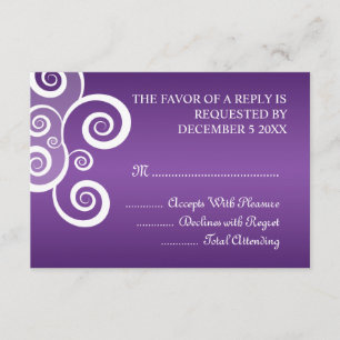 Mariage élégant RSVP blanc perruques violet