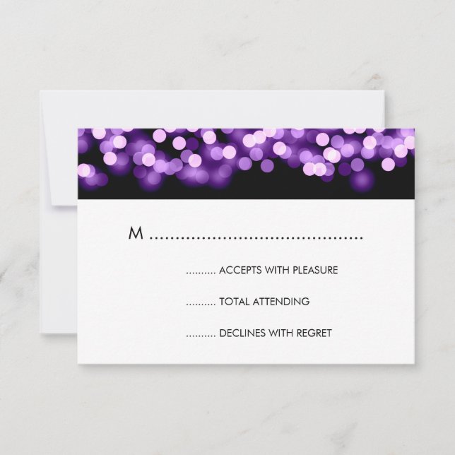 Mariage élégant RSVP violet Hollywood Glam (Devant)