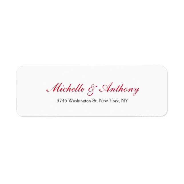 Mariage Élégant Script Créatif Rouge Blanc (Devant)