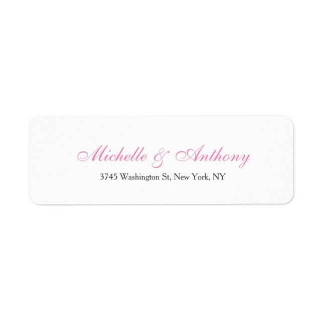 Mariage Élégant Script Creative Rose Blanc (Devant)