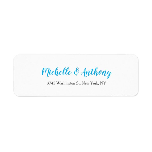 Mariage Élégant Script Creative Sky Blue Blanc (Devant)