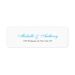 Mariage Élégant Script Creative Sky Blue Blanc