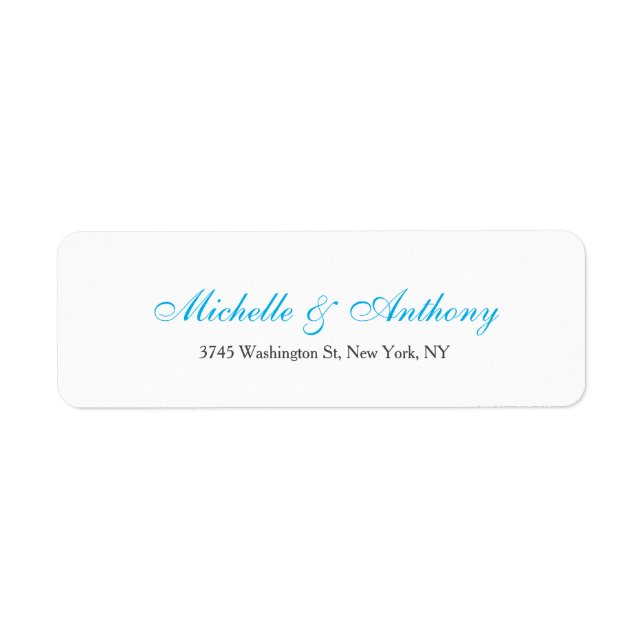 Mariage Élégant Script Creative Sky Blue Blanc (Devant)