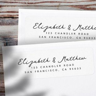 Mariage Élégant Script Moderne Chic Adresse de ret