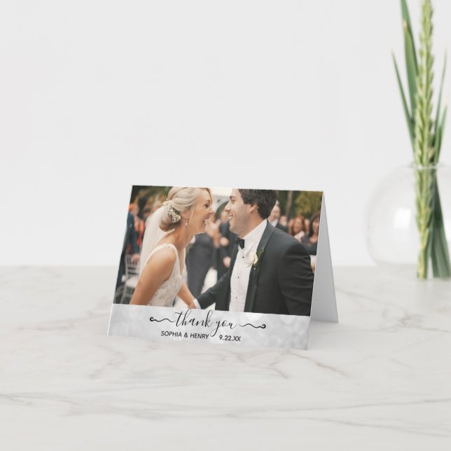 Mariage Élégant Typographie moderne Merci photo (Devant)