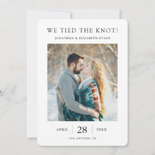 Mariage Elopement Faire-part avec photo