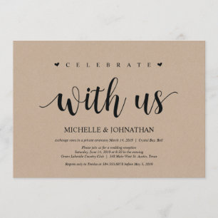 Mariage Elopement, fêtez avec nous Invitations