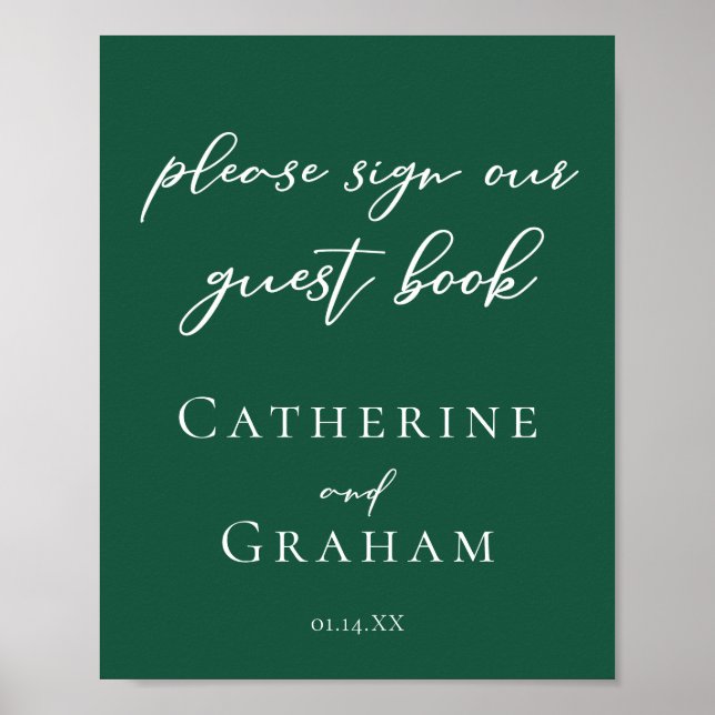 Mariage Emerald Green Signer Notre Poster Livre d' (Devant)