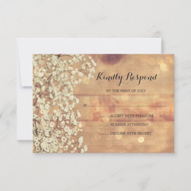 Mariage en bois de bébé rustique RSVP (Devant)